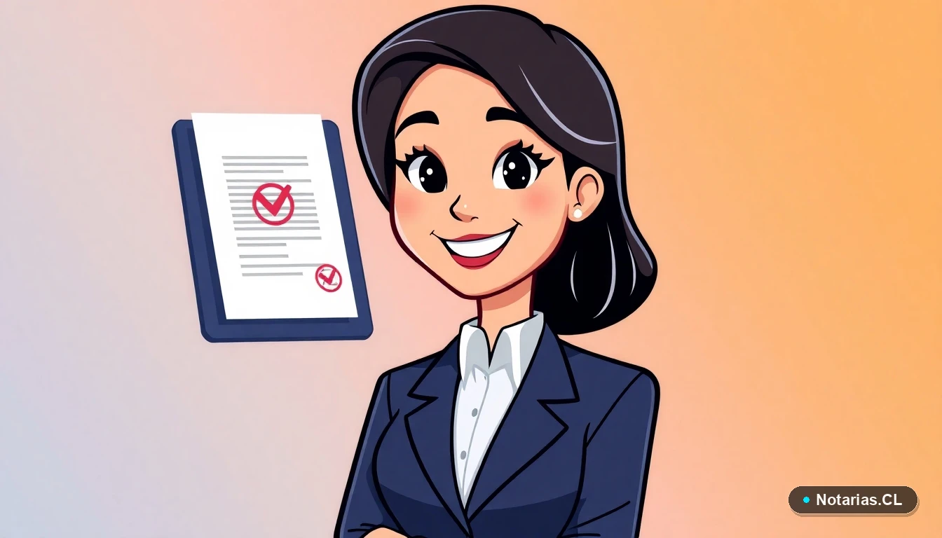 Ilustración de una abogada explicando un finiquito electrónico con reserva de derechos en Chile.