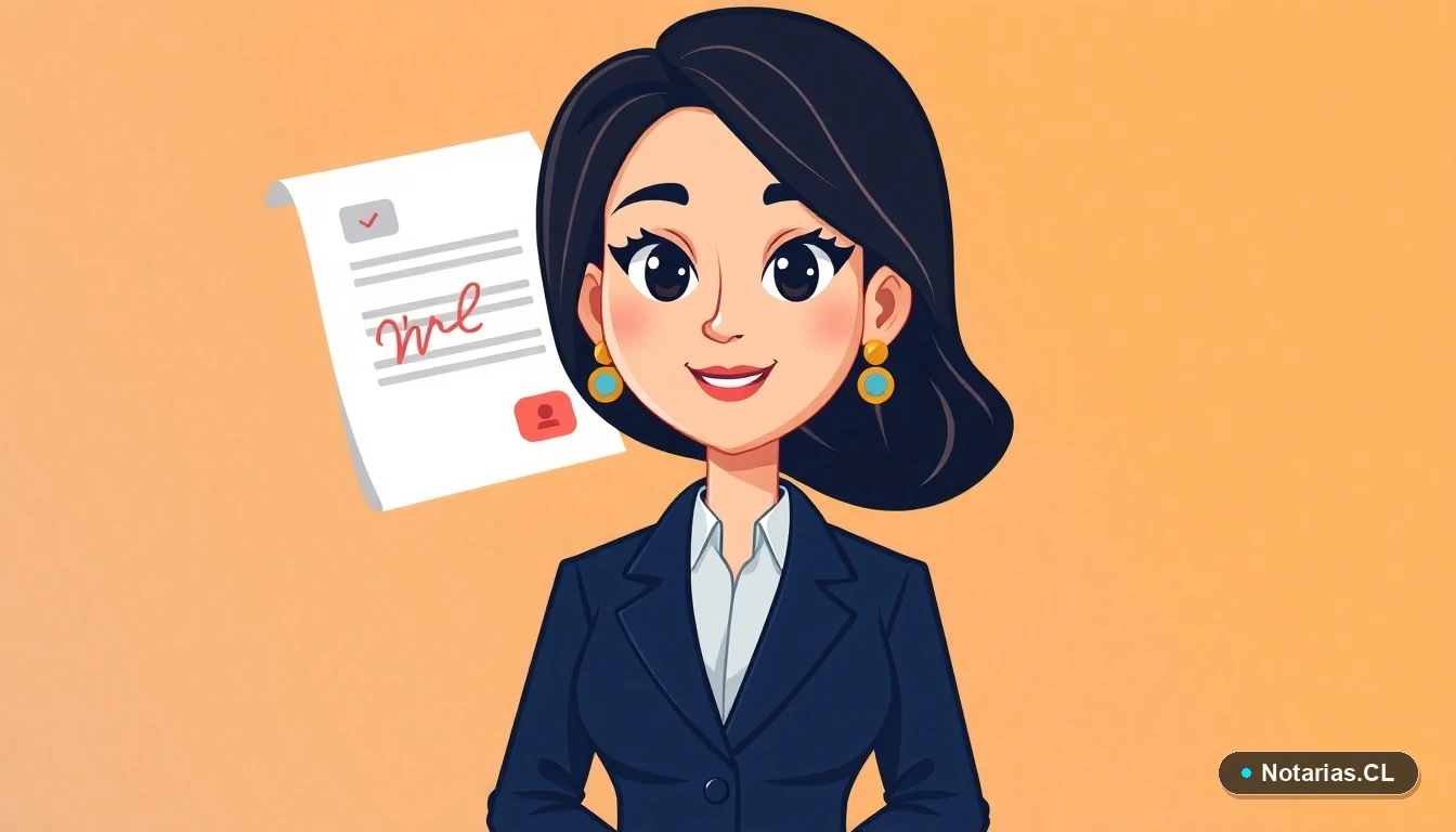 Notaria chilena explica documento de autorización de viaje para menores, trámite legal seguro.
