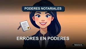 Ilustración profesional que representa la correcta elaboración de poderes notariales en Chile. Una abogada experta asesora sobre cómo evitar errores comunes en estos documentos legales.