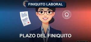 Abogada experta en derecho laboral chileno explica el plazo legal para aceptar o rechazar un finiquito, con documentos legales estilizados flotando a su lado.