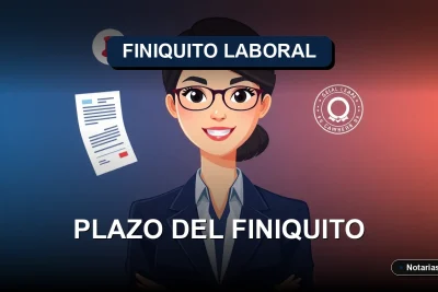 Abogada experta en derecho laboral chileno explica el plazo legal para aceptar o rechazar un finiquito, con documentos legales estilizados flotando a su lado.